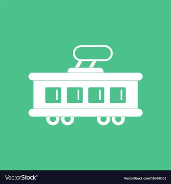 Icon tram silhouette vector image