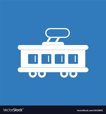 Icon tram silhouette vector image