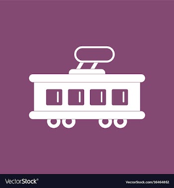 Icon tram silhouette vector image