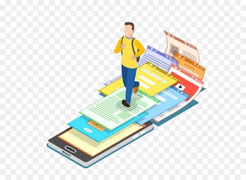 Icon - Walking on the mobile Internet people 