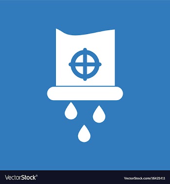 Icon water pipe and drops vector image