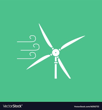 Icon wind turbine in process vector image