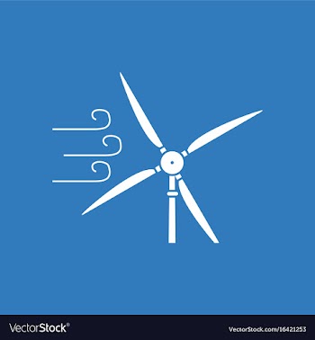 Icon wind turbine in process vector image