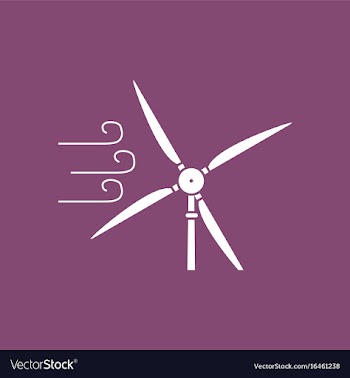 Icon wind turbine in process vector image