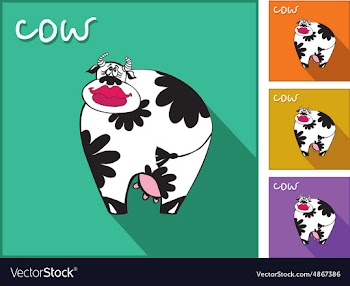 Icon with a cow vector image