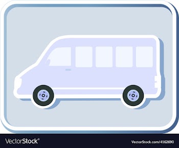  					Icon with isolated minibus vector image														