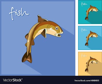 Icon with the fish vector image