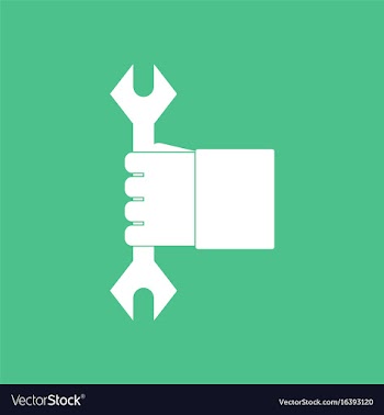 Icon wrench in hand vector image
