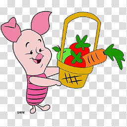 Iconos y Pigglet, Pigglet By; MinnieKawaiiTutos (), Piggy holding vegetables transparent background PNG clipart