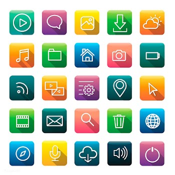 Icons and symbols set | Free stock vector - 388866