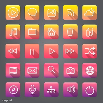 Icons and symbols set | Free stock vector - 388922