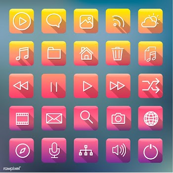 Icons and symbols set | Free stock vector - 389036