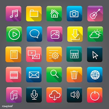 Icons and symbols set | Free stock vector - 389096