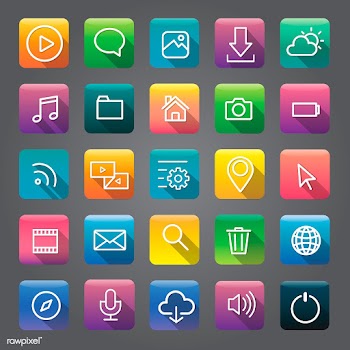 Icons and symbols set | Free stock vector - 389108