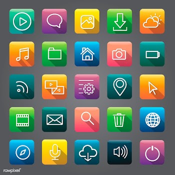 Icons and symbols set | Free stock vector - 389211