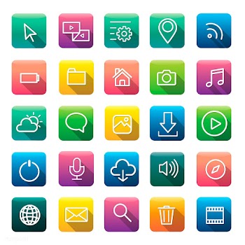 Icons and symbols set | Free stock vector - 389226