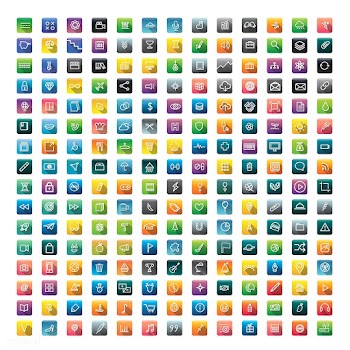Icons and symbols set | Free stock vector - 389298