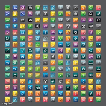 Icons and symbols set | Free stock vector - 389308