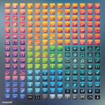 Icons and symbols set | Free stock vector - 389315