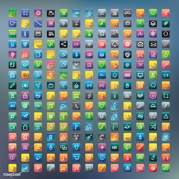 Icons and symbols set | Free stock vector - 389354