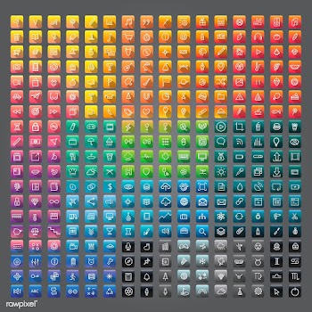 Icons and symbols set | Free stock vector - 389380