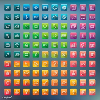 Icons and symbols set | Free stock vector - 389620