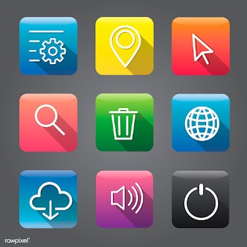 Icons and symbols set | Free stock vector - 389702