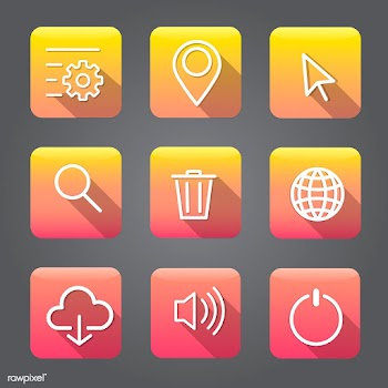 Icons and symbols set | Free stock vector - 389747