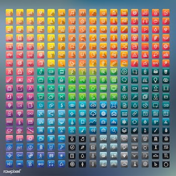 Icons and symbols set | Free stock vector - 390069
