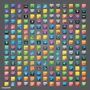 Icons and symbols set | Free stock vector - 390083