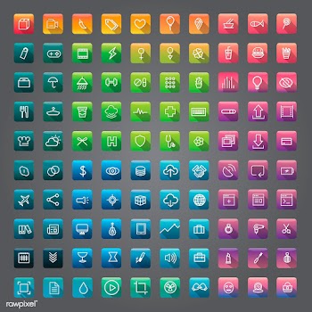Icons and symbols set | Free stock vector - 390117