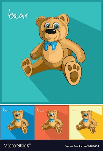 Icons bear and bow vector image