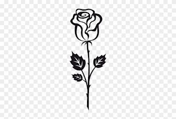 Icons By Canva Rose Silhouette Png - Small Rose Tattoo Vector