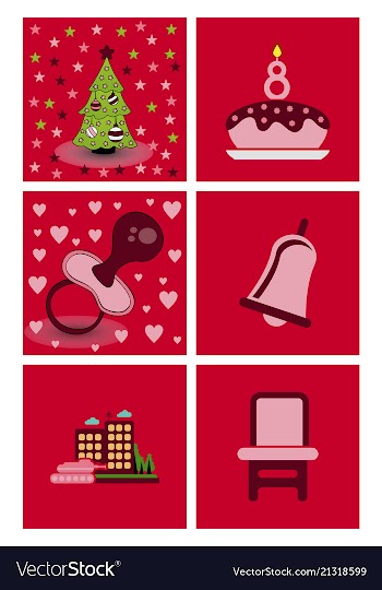 Icons for business banking contact social media vector image
