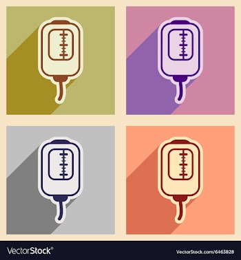 Icons of assembly blood transfusion in flat style vector image