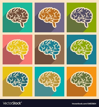 Icons of assembly human brain in flat style vector image