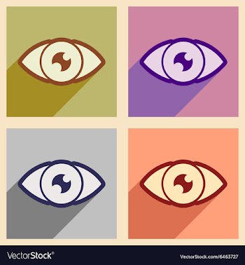 Icons of assembly human eye in flat style vector image