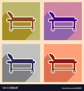 Icons of assembly medical stretcher in flat style vector image