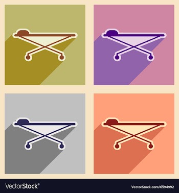 Icons of assembly medical stretcher in flat style vector image