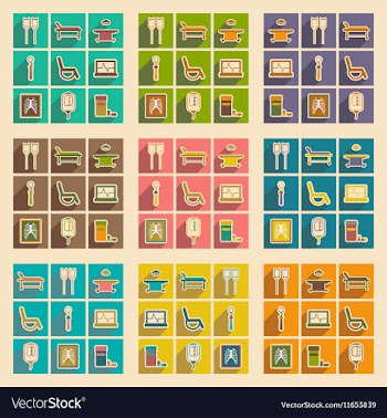 Icons of assembly medical themed icons in flat vector image
