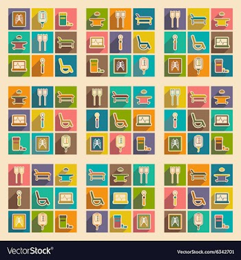 Icons of assembly medical themed icons in flat vector image