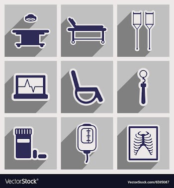 Icons of assembly medical themed icons in flat vector image