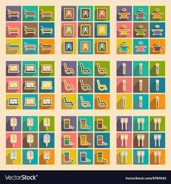 Icons of assembly medical themed icons in flat vector image