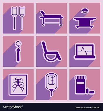 Icons of assembly medical themed icons in flat vector image