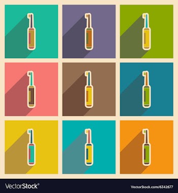 Icons of assembly toothbrush in flat style vector image