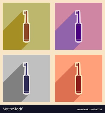 Icons of assembly toothbrush in flat style vector image