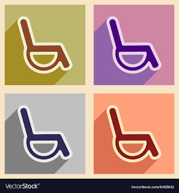Icons of assembly wheelchair in flat style vector image