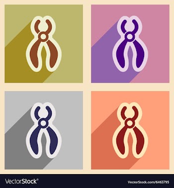 Icons of dental Instruments in flat style vector image
