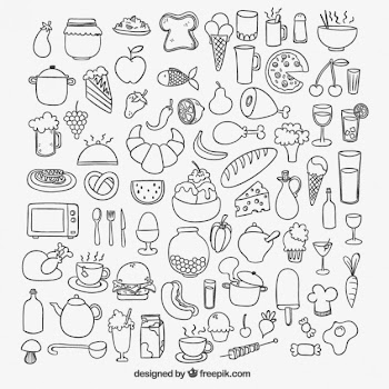 Icons of sketchy food Free Vector