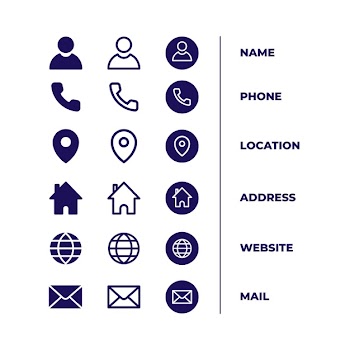 Icons pack for business card Free Vector
